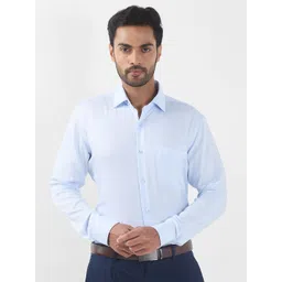 Raymond Men Contemporary Spread Collar Solid Cotton Formal Shirt image 1