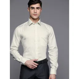 Raymond Men Green Pure Cotton Slim Fit Checked Formal Shirt-picture-28