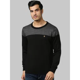 Raymond Men Grey & Black Colourblocked Acrylic Pullover-picture-11