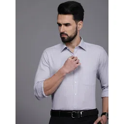 Raymond Men Grey & White Checked Slim Fit Formal Shirt-picture-40