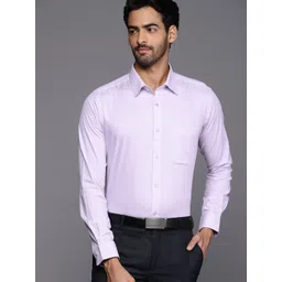 Raymond Men Lavender & Off-White Pure Cotton Self-Checked Slim Fit Formal Shirt-picture-42