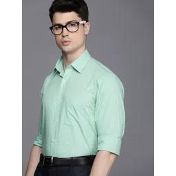 Raymond Men Pure Cotton Slim Fit Micro Checked Formal Shirt-picture-27