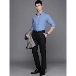 Raymond Men Pure Cotton Slim Fit Micro Checked Formal Shirt-picture-25