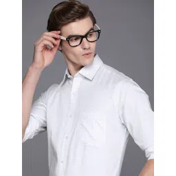 Raymond Men Pure Cotton Slim Fit Micro Checks Opaque Formal Shirt-picture-20