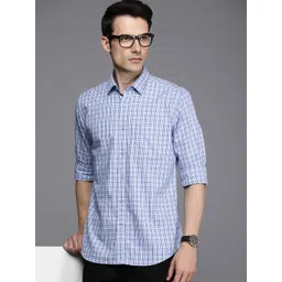 Raymond Men Pure Cotton Slim Fit Tartan Checked Casual Shirt-picture-10