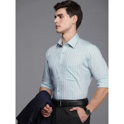 Raymond Men Pure Cotton Slim Fit Tartan Checked Formal Shirt-picture-30