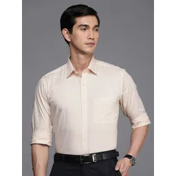 Raymond Men Pure Cotton Standard Slim Fit Opaque Checked Formal Shirt-picture-32