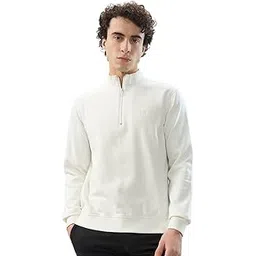 Raymond Men Regular Fit Solid Pattern Cotton Polyester Blend Stand Collar Full Sleeve Casual Sweatshirt-picture-18
