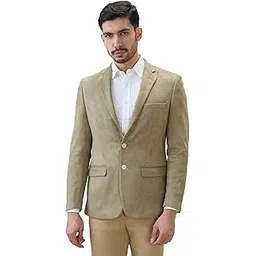 raymond Men Regular Fit Solid Pattern Terylene Rayon Blend Notch Lapel Full Sleeve Formal Blazer Green-picture-20