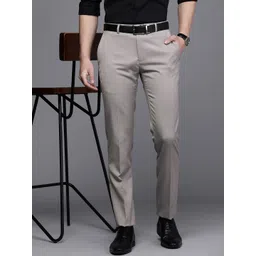 Raymond Men Self Design Textured Slim Fit Formal Trousers-picture-32
