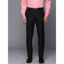 Raymond Men Self Design Textured Slim Fit Formal Trousers-picture-33