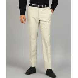 raymond Men Slim Fit Beige Polyester Trousers-picture-30