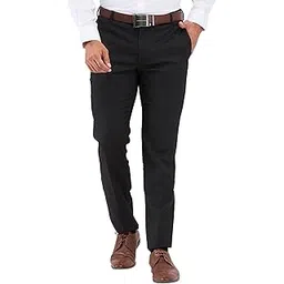 raymond Men Slim Fit Checks Pattern Poly Viscose Blend Flat Front Formal Trouser-picture-25