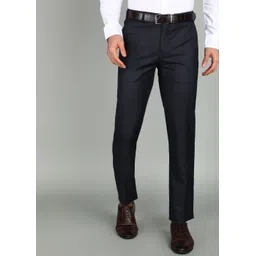 raymond Men Slim Fit Dark Blue Polyester Trousers-picture-16