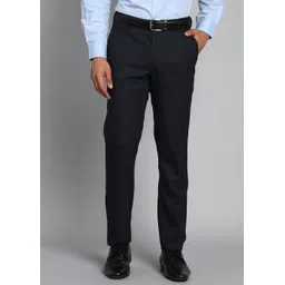 raymond Men Slim Fit Dark Blue Polyester Trousers-picture-25
