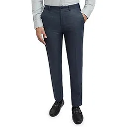 raymond Men Slim Fit Poly Viscose Blend Structure Pattern Flat Front Formal Trouser-picture-48