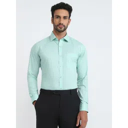 Raymond Men Slim Fit Solid Spread Collar Cotton Formal Shirt-picture-17