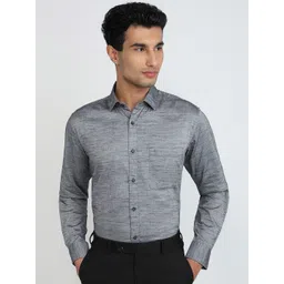 Raymond Men Slim Fit Solid Spread Collar Cotton Formal Shirt-picture-35