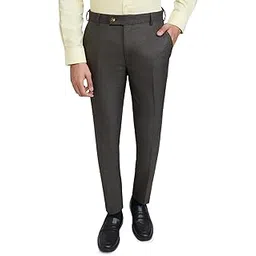 raymond Men Slim Fit Structure Pattern Polyester Blend Flat Front Formal Trouser-picture-15