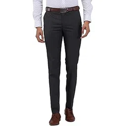 raymond Men Slim Fit Structure Pattern Polyester Viscose Blend Flat Front Formal Trouser-picture-45