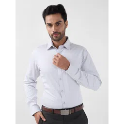 Raymond Men Spread Collar Solid Cotton Slim Fit Formal Shirt-picture-37