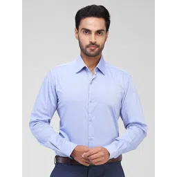 Raymond Men Spread Collar Solid Cotton Slim Fit Formal Shirt-picture-38