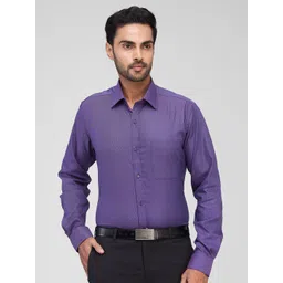 Raymond Men Spread Collar Solid Cotton Slim Fit Formal Shirt-picture-39