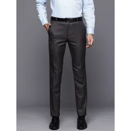 Raymond Men Striped Slim Fit Formal Trousers-picture-25