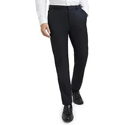 raymond Men's Contemporary Fit Solid Pattern Poly Viscose Blend Flat Front Formal Trouser-picture-34