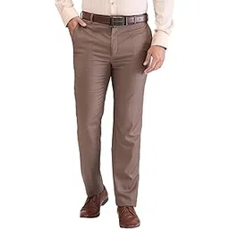 raymond Men's Contemporary Fit Terylene Blend Solid Pattern Flat Front Formal Trouser-picture-33