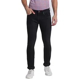 raymond Men's Cotton Blend Solid Pattern Slim Fit Flat Front Jeans-picture-28