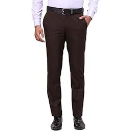 raymond Men's Mid Rise Contemporary Fit Solid Pattern Poly Viscose Blend Flat Front Formal Trouser-picture-14