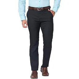 raymond Men's Mid Rise Slim Fit Polyester Blend Checks Pattern Flat Front Formal Trouser-picture-16