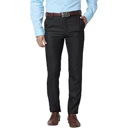 raymond Men's Mid Rise Slim Fit Polyester Blend Structure Pattern Flat Front Formal Trouser-picture-37
