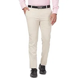 raymond Men's Mid Rise Slim Fit Structure Pattern Polyester Blend Pleated Formal Trouser-picture-24