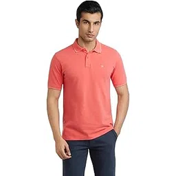 raymond Men's Modern Fit Solid Pattern Pure Cotton Polo Neck Half Sleeve Casual T-Shirt-picture-54