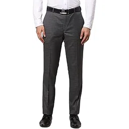 raymond Men's Poly Viscose Blend Solid Pattern Slim Fit Flat Front Formal Trouser-picture-34
