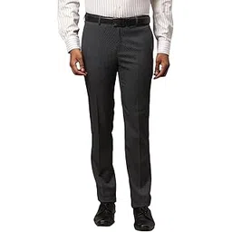 raymond Men's Poly Viscose Blend Solid Pattern Slim Fit Flat Front Formal Trouser-picture-41