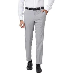 raymond Men's Poly Viscose Blend Structure Pattern Slim Fit Flat Front Formal Trouser-picture-41