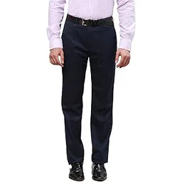 raymond Men's Polyester Blend Solid Pattern Contemporary Fit Flat Front Formal Trouser-picture-27