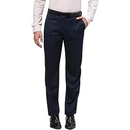 raymond Men's Polyester Blend Solid Pattern Contemporary Fit Flat Front Formal Trouser-picture-26