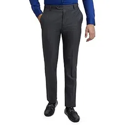 raymond Men's Polyester Blend Solid Pattern Slim Fit Flat Front Formal Trouser-picture-35