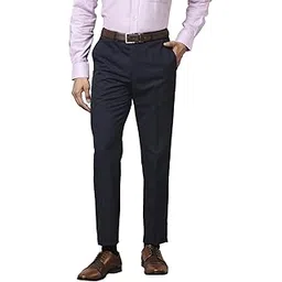 raymond Men's Polyviscose Blend Structure Pattern Contemporary Fit Flat Front Formal Trouser-picture-28