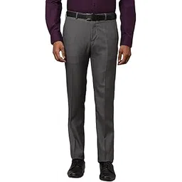 raymond Men's Polyviscose Blend Structure Pattern Slim Fit Flat Front Formal Trouser-picture-38