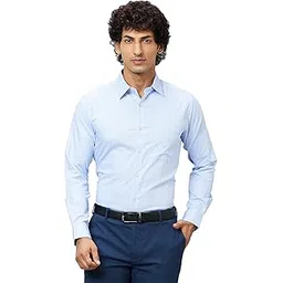 raymond Men's Pure Cotton Structure Pattern Slim Fit Semi Cutaway Collar Full Sleeve Formal Shirt-picture-27
