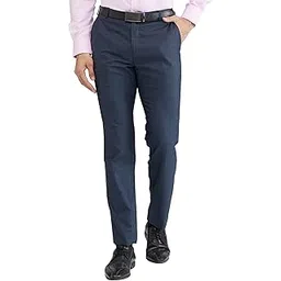 raymond Men's Slim Fit Checks Pattern Poly Viscose Blend Flat Front Formal Trouser-picture-36
