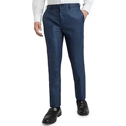 raymond Men's Slim Fit Checks Pattern Poly Viscose Blend Flat Front Formal Trouser-picture-35