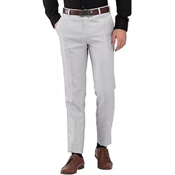 raymond Men's Slim Fit Checks Pattern Poly Viscose Blend Flat Front Formal Trouser-picture-21