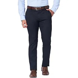 raymond Men's Slim Fit Polyester Blend Checks Pattern Flat Front Formal Trouser-picture-37