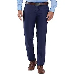 raymond Men's Slim Fit Solid Pattern Poly Viscose Blend Flat Front Formal Trouser-picture-31